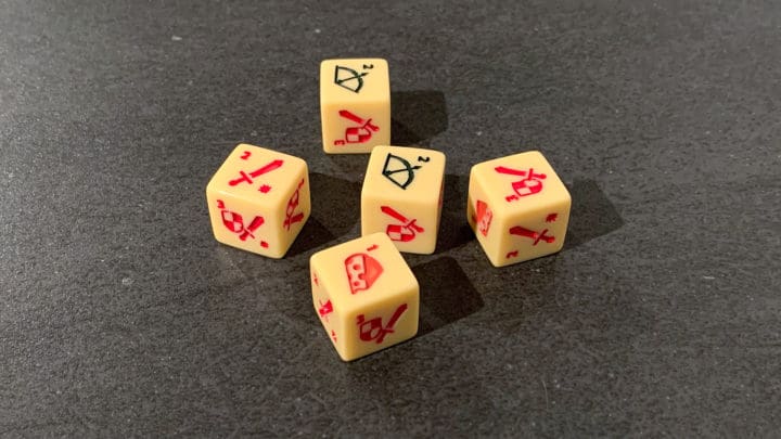 rot/schwarz für Brettspiel und Lernspiel Augen 5 x Würfel-Dice W6 
