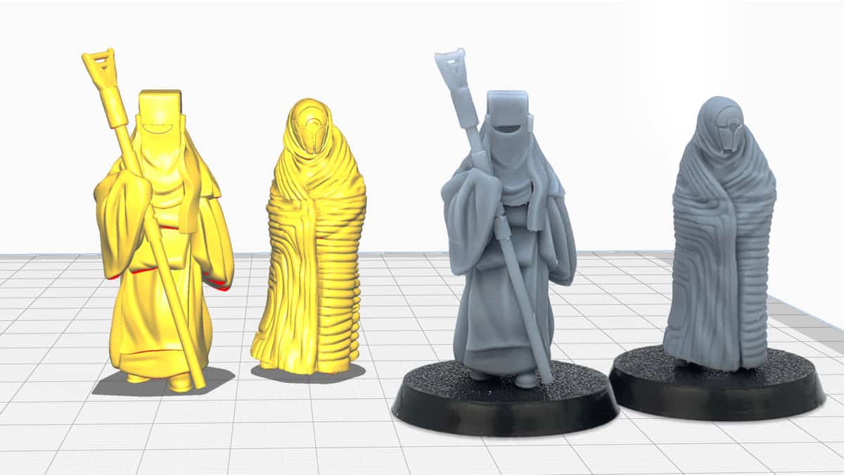 3D-Druck: Miniaturen und Tabletop-Figuren als Druckdatei und nach dem Druck.