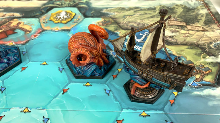 Bemalte Feed the Kraken Spielfiguren aus der Deluxe Edition.